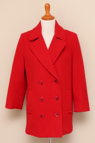 Vintage 1980s Womens Mackintosh Red 100% Wool Peac