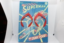 VINTAGE SUPERMAN FLIP-FLOP SANDALS by JUNK FOOD in PACKAGING