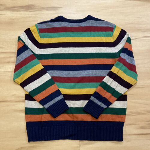 American Eagle Retro Striped Wool Blend Sweater Color Block Men's Rainbow Sz XXL - Picture 2 of 4