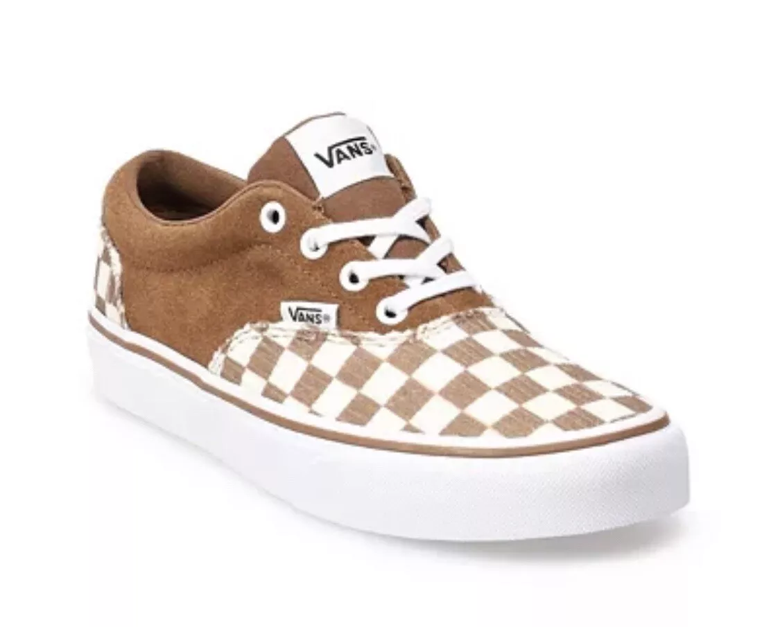 Vans tan and white hotsell checkered