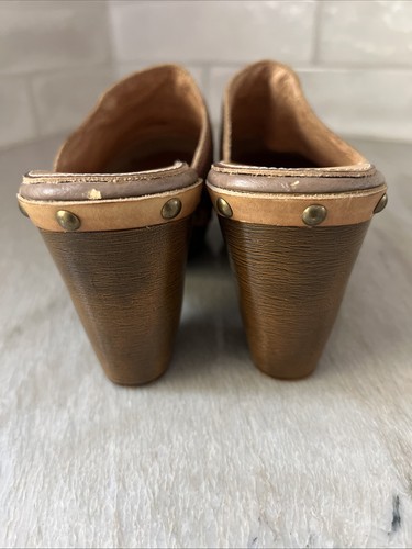 Spring Step Mules 6.5 Brown Leather Aztec Shoes Clog Slip On Casual Boho New 37 - Picture 4 of 8