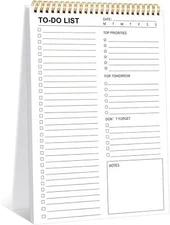 To Do List Notepad, 120 Pages 8.5x11" Notebook 8.5x11", White 
