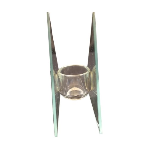 Vintage Glass Triangle Shaped Candle Holder - Picture 4 of 6