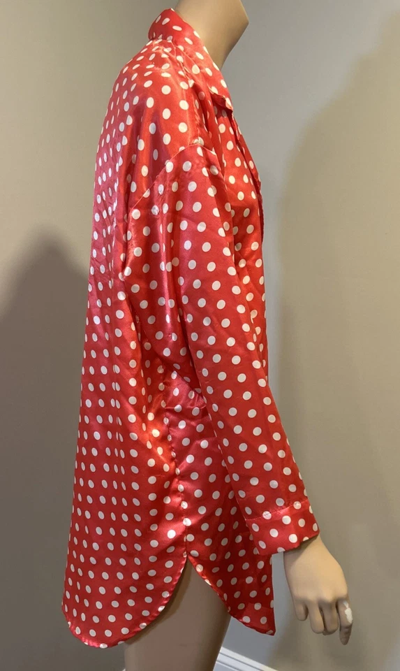 Victoria’s Secret Vintage Etiqueta Dorada Lencería Pijama Camisa Vestido Lunares P/S Foto 3 de 4