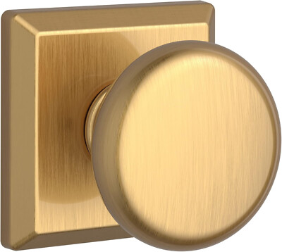 Baldwin FDROUTSR044 Round Non-Turning Two-Sided Dummy Door Knob Set -Satin Brass