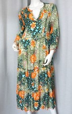 Hippie Maxikleid Boho Midi Kleid Peace,Blumen,Leo Animal&Neon Naht 38,40,42 Neu