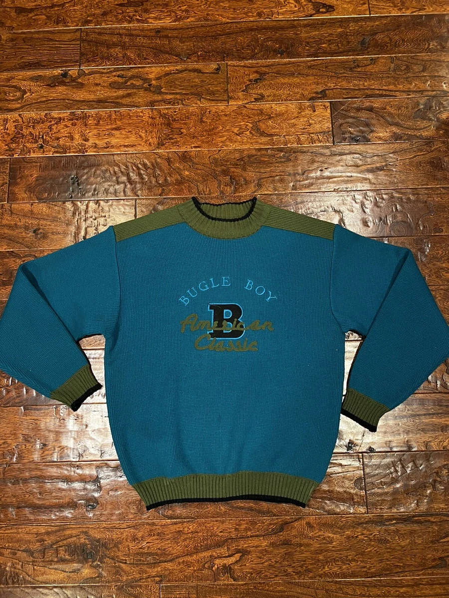 Vintage Bugle Boy Sweatshirt Men s M Green 80S 90S Sweater eBay