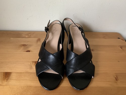 Naturalizer 27 Edit DELLA Women Sz 9M Slingback Sandals Black Leather shoes - Picture 3 of 12