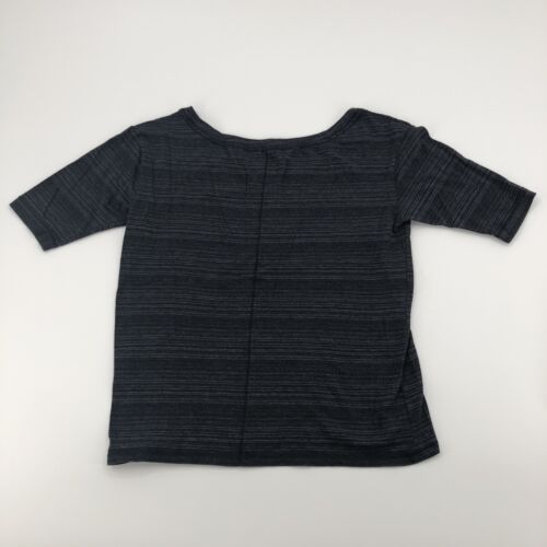 Hollister Womens T Shirt Small Gray Knit Striped Short Sleeve Boat Neck Soft - Picture 3 of 13