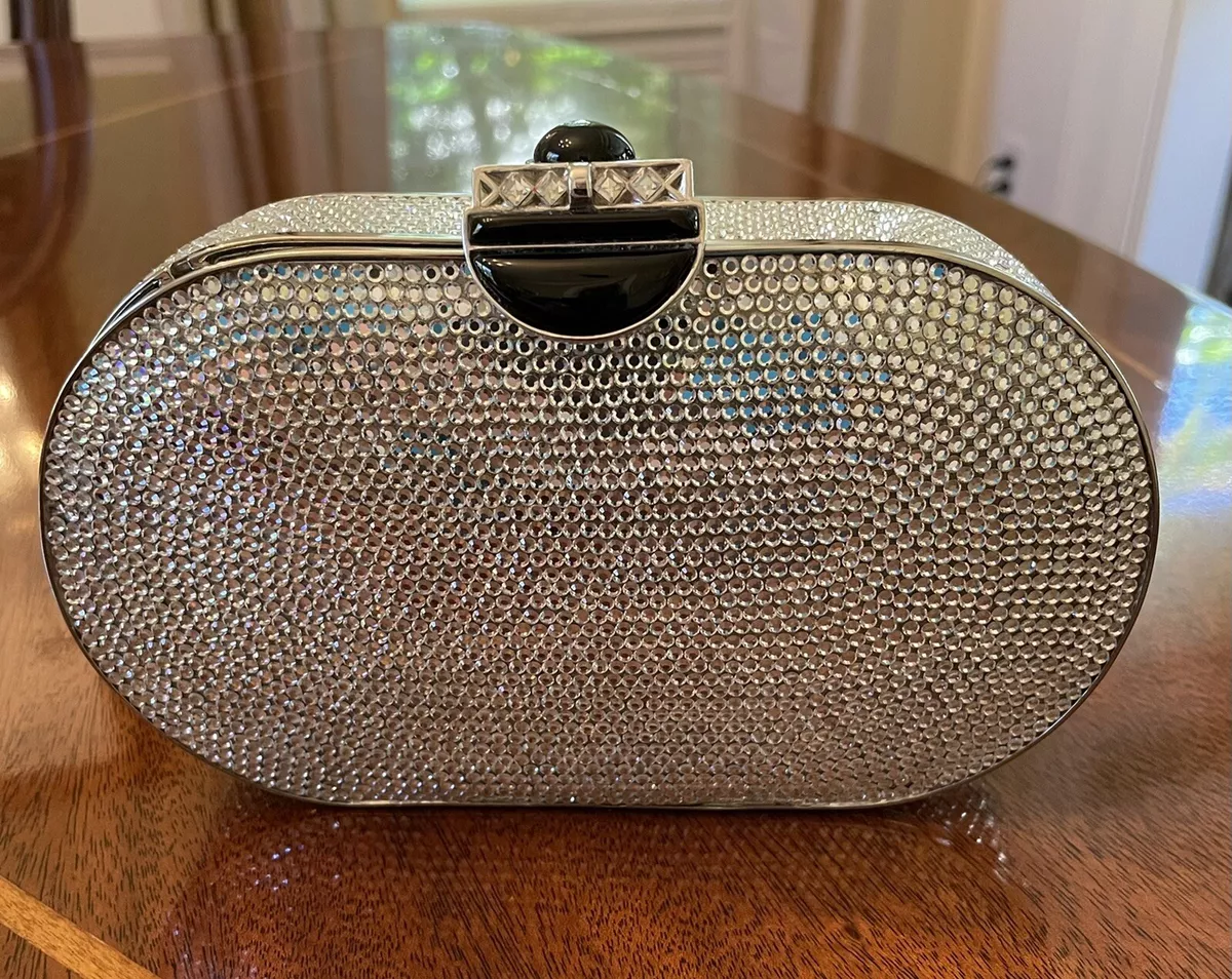 Judith Leiber Clutch Swarovski Crystals With Box, Dust Bags, Comb, Purse,  Mirror