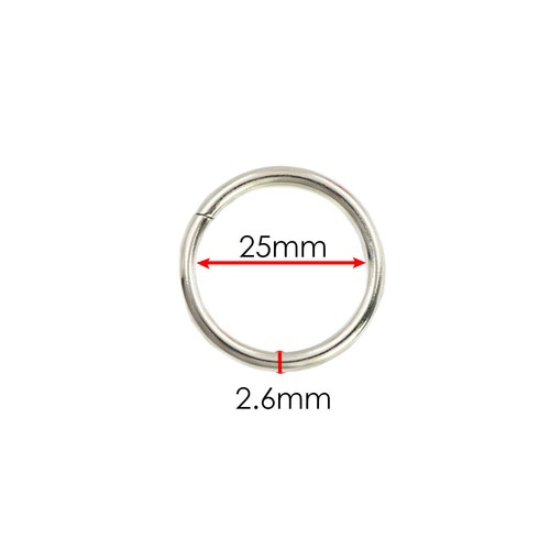 Metal O-Ring Buckle Round Loops Non Welded Ring for Bag Webbing Purse Belt Strap - Picture 15 of 18