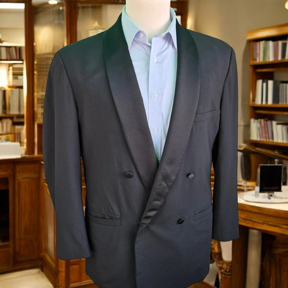 Versace Double Breasted Shawl Collar Tuxedo Jacket 44R 54it White Label - Image 4 of 4