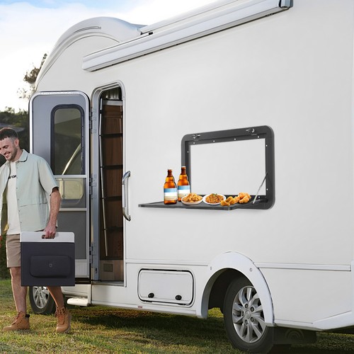 Wall Mount RV Caravan Picnic Folding Table 800 x 450mm Campervan Outside Table - Picture 3 of 20