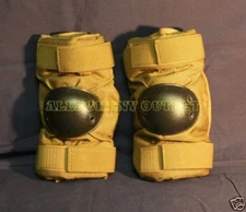USGI Military USMC Surplus Army Elbow Pads, Coyote Brown w/ Black, Small, MINT