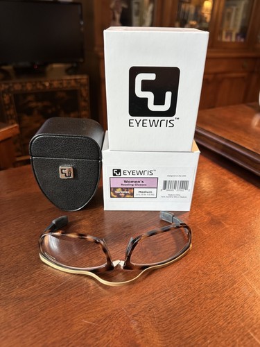 Eyewris Women's Folding Reading Glasses Tortoise Gold WR2.2 Medium With Case - Picture 3 of 6