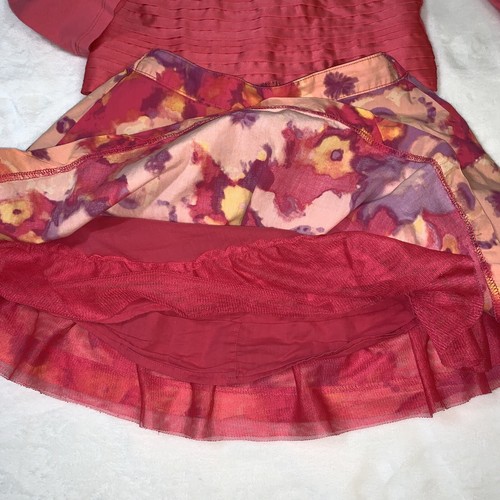 Gap Kids Girls Coral Blouse Satin Ribbon Across Top Skirt Maxing Colors Size 8 - Picture 10 of 12