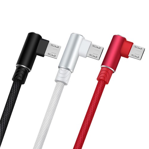 1/2/3M Lead For iPhone/TypeC/Micro 90° Elbow USB Data Fast Charge Charger Cable - Photo 7 sur 17