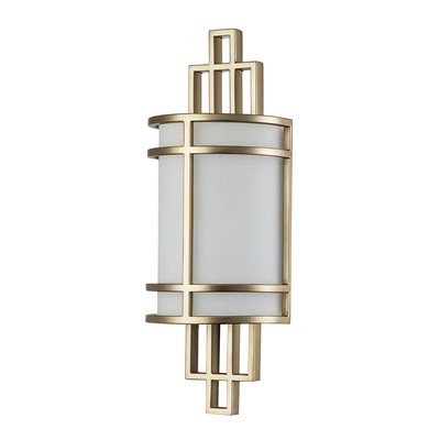 Wandlampe innen Glas Metall H: 39 cm Creme Messing Wandleuchte Treppenhaus Flur
