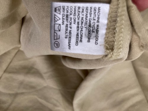 Tommy Bahama Herren Hemd einfarbig beige Knopfleiste - 100% Seide - Größe XL - Hawaii - Bild 8 von 9