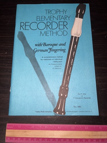 Trophy Elementary Recorder Method Baroque German F Alto / Sopranino No 485