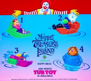 MIP-McDonald-039-s-1996-MUPPET-TREASURE-ISLAND-Tub-Toy-MISS-PIGGY-Fozzie-Bath-CHOOSE