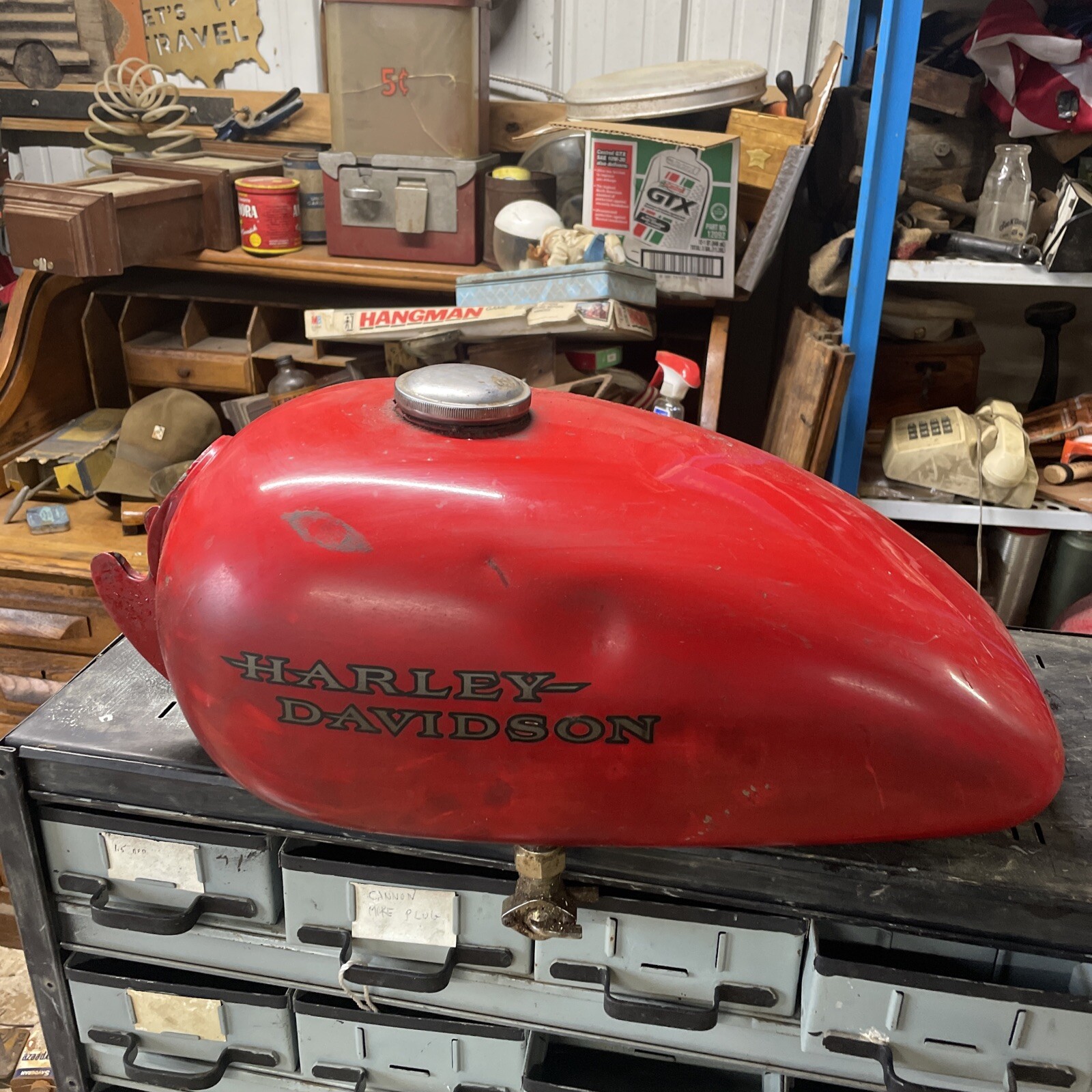 Vintage Harley Davidson Iron Head? Sportster? Turtle? Gas Tank Wall Art