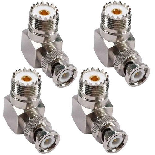 1/2/4PC BNC Male to UHF Female SO239 Right Angle 90° RF Connectors Adapter US - Afbeelding 15 van 15