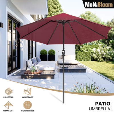 Patio Umbrellas Abble 9FT Black And White Stripe Outdoor Patio - Main Image