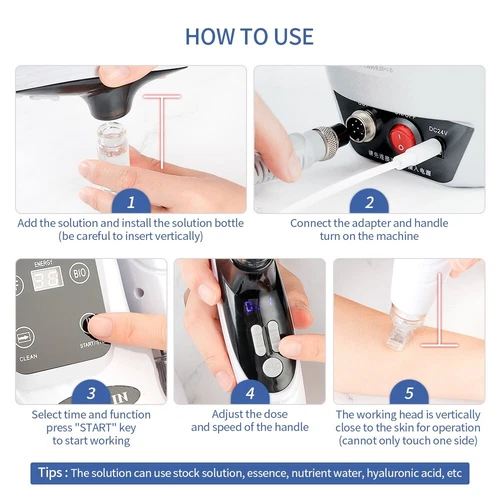 EMS Meso Injektor keine Nadel Haut Falten Entfernung Pflege Maschine RF Mesotherapie Pistole - Bild 7 von 12