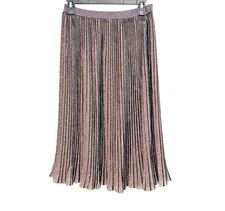 Patrizia Pepe Pleated Midi Skirt Women's Size 42 or US 6 Animal Print Striped