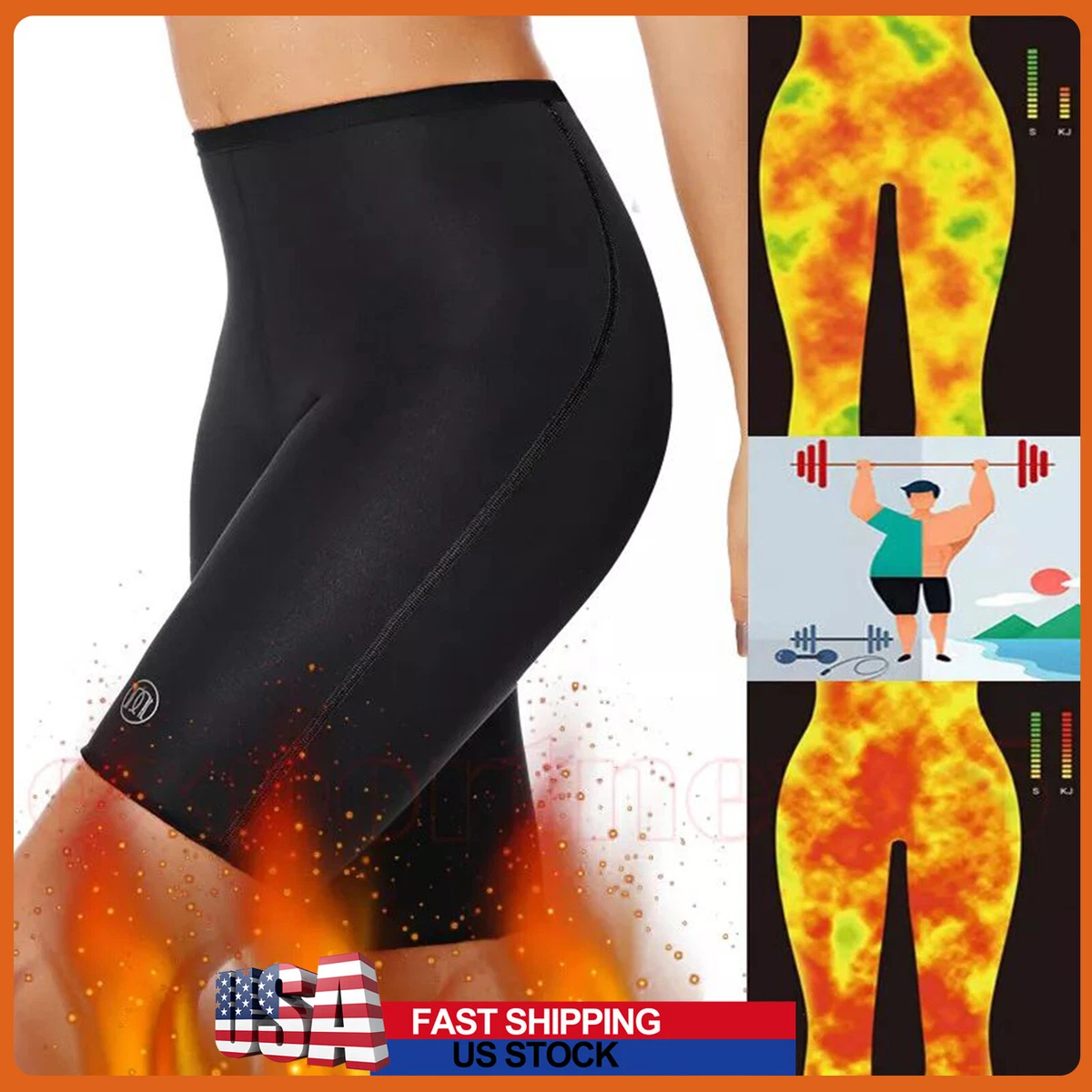 Women Fat Burning Sweat Sauna Pants Shorts Body Shaper Waist