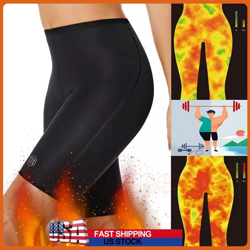 Women Fat Burning Sweat Sauna Pants Shorts Body Shaper Waist Trainer Weight Loss - Picture 1 of 22