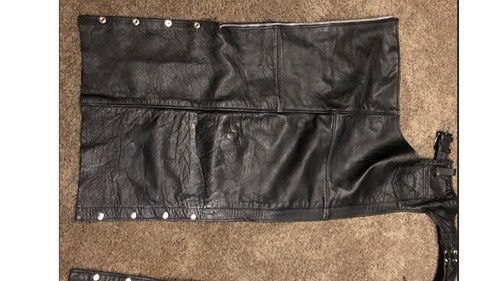 Real Leather Milwaukee, WI Size SMALL Black Lined Chaps NEW EXCELLENT COND!!! - Bild 4 von 7