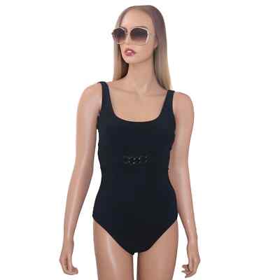 Karla Colletto ワンンピース 水着 スイムウエア ロープ 黒 Karla Colletto One Piece Swimsuit Size 14 | eBay