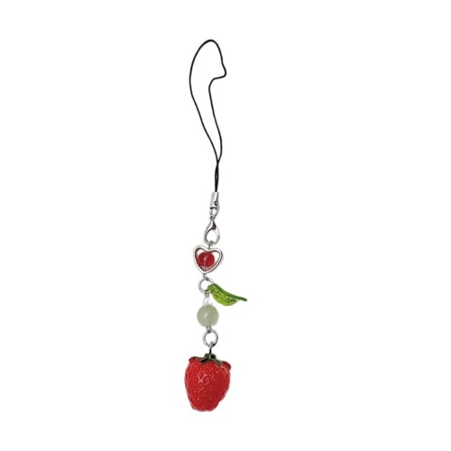 Sweet Strawberry Bead Pendant Phone Straps Bag Charm Key Decoration Chain - 第 3/15 張圖片