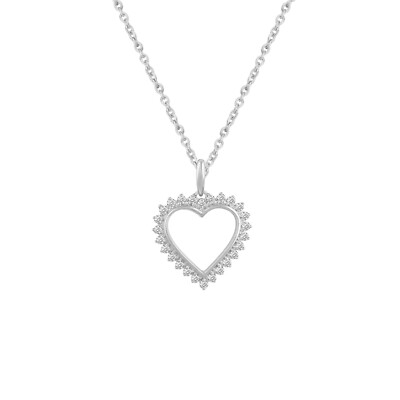 1/4ct schwer Umrandet mit schimmernden Diamanten dieser herzförmige Hals