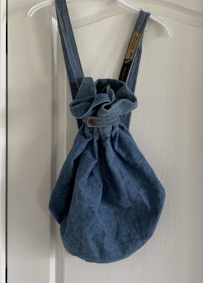 Vintage 90s Shoulder Bag New York Line Blue Denim Adjustable Strap Lightweight Denim 90s Bag - Etsy main image 2
