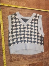 H M Divided Size Medium Light Blue Sweater Vest S110