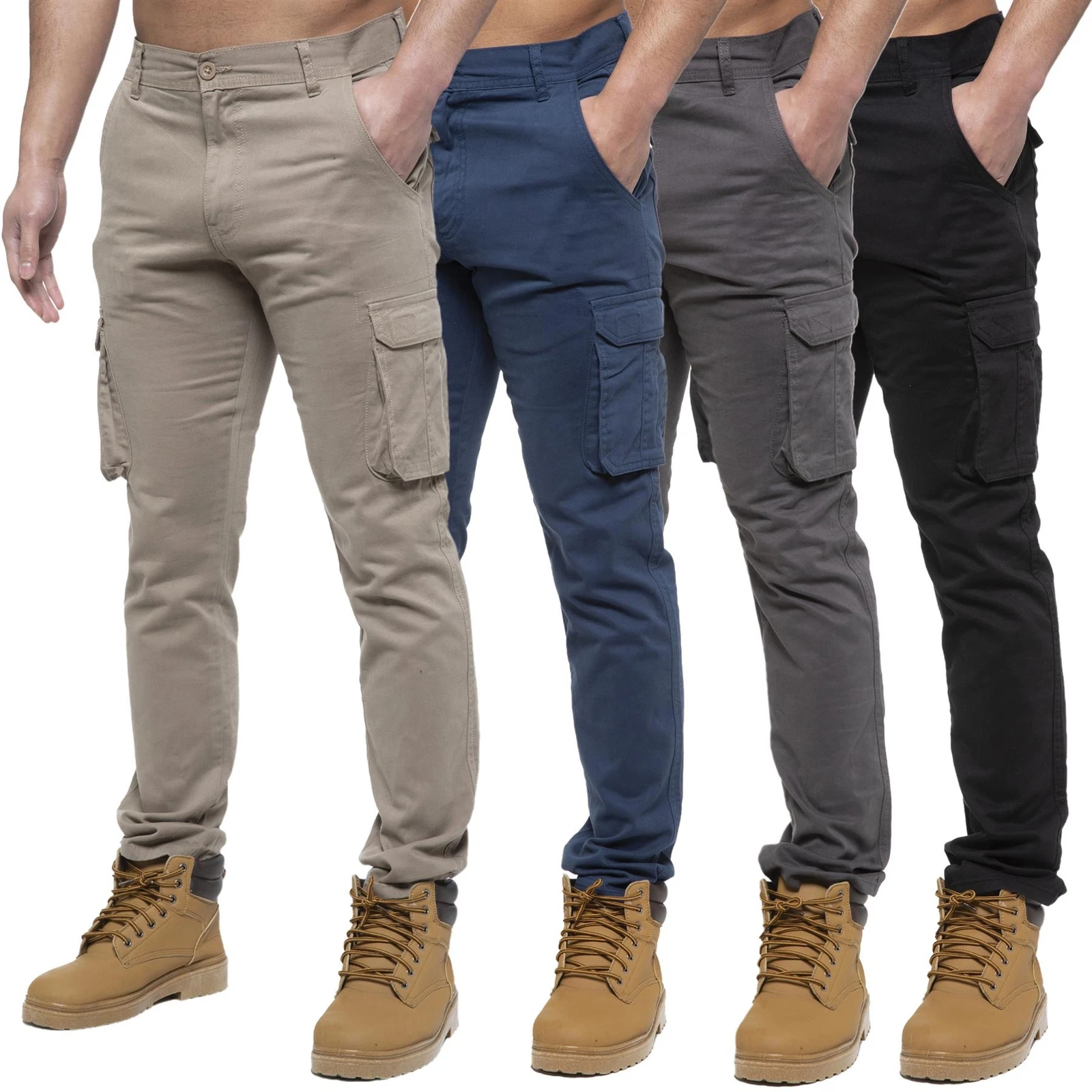 Enzo Mens Cargo Combat Trousers Chino Cotton Denim Jeans Casual Work Wear Pants
Opens in a new windo