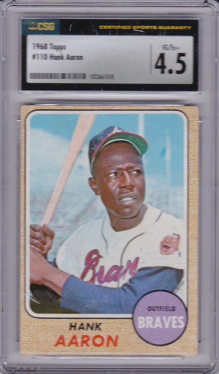 1968 Topps #110 HANK AARON (HOF) CSG 4.5 VG/EX+ Atlanta BRAVES | eBay