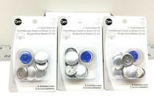 3 - Dritz 14-36 Cover Button Kit with Tools 7/8" 4 Piece