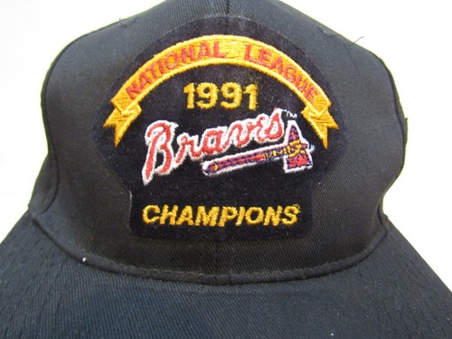 Atlanta Braves 1991 National Leaugue Champs - Solid Back - Hat in Black - Picture 2 of 6
