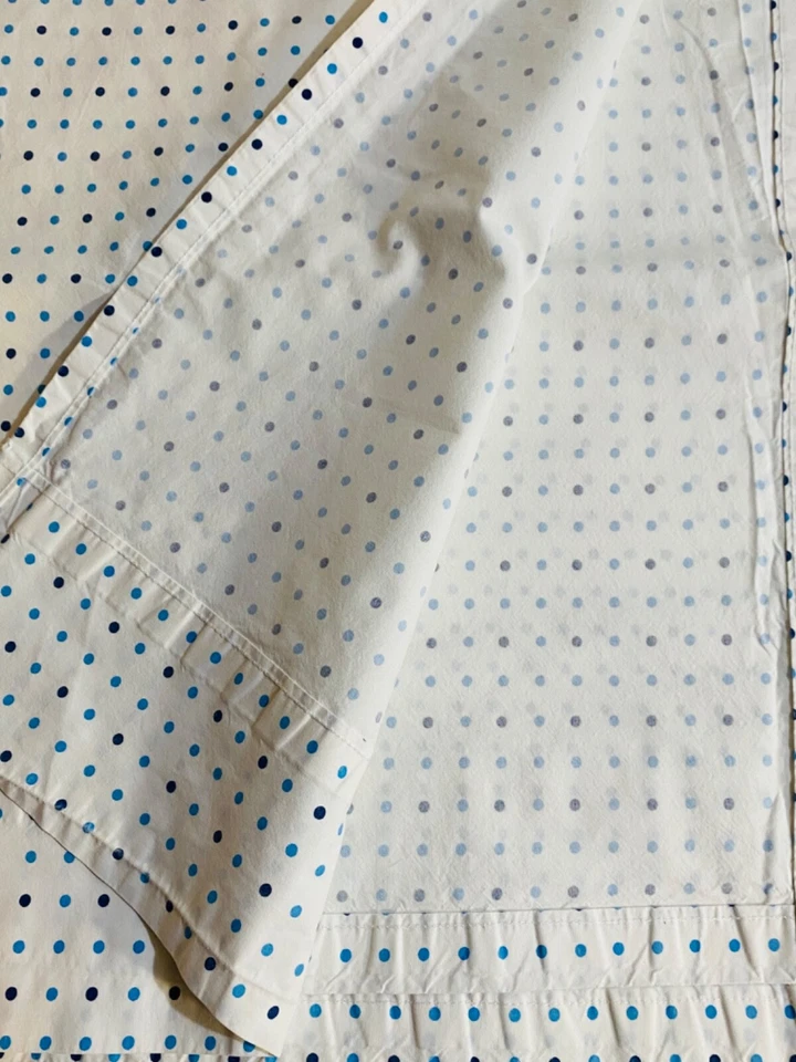 SÁBANA PLANA COMPLETA RALPH LAUREN LUNARES AZULES (1) 100% ALGODÓN 82" X 92" Foto 4 de 4