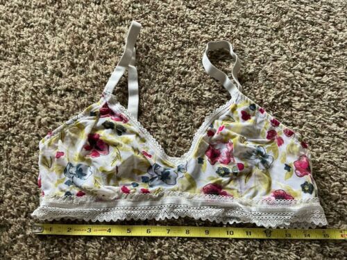 Auden Bralette XL Unlined Unpadded Wireless Spring Floral VGUC - Picture 2 of 10