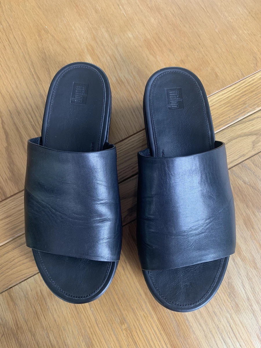 fitflop black platform slides eBay