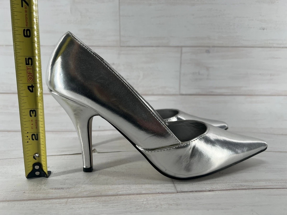 1 inch heel top silver dress shoes