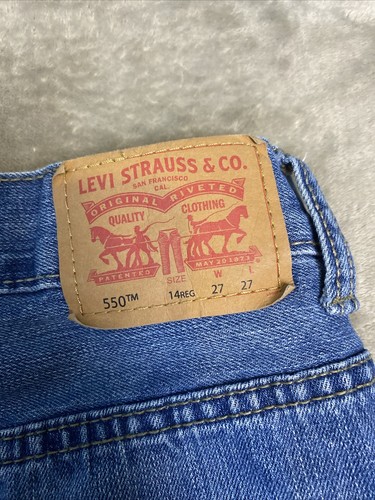 Levis Size 14 Regular 27x27 550 Relaxed Fit Denim Blue Jeans - Picture 6 of 7