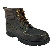 Ralph Lauren Women's Vintage Leather Boots Sz 6B Brown Moc Toe Ankle WU7813 145