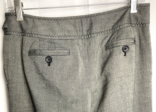 Ann Taylor LOFT Women's Twill Wide Leg Dress Pant Built-in Belt Size 4 Gray B*H - Picture 4 of 6