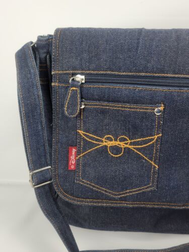 Rare Denim Disney Crossbody Bag Pockets Lined Travel Purse Diaper Vacation - Picture 2 of 11